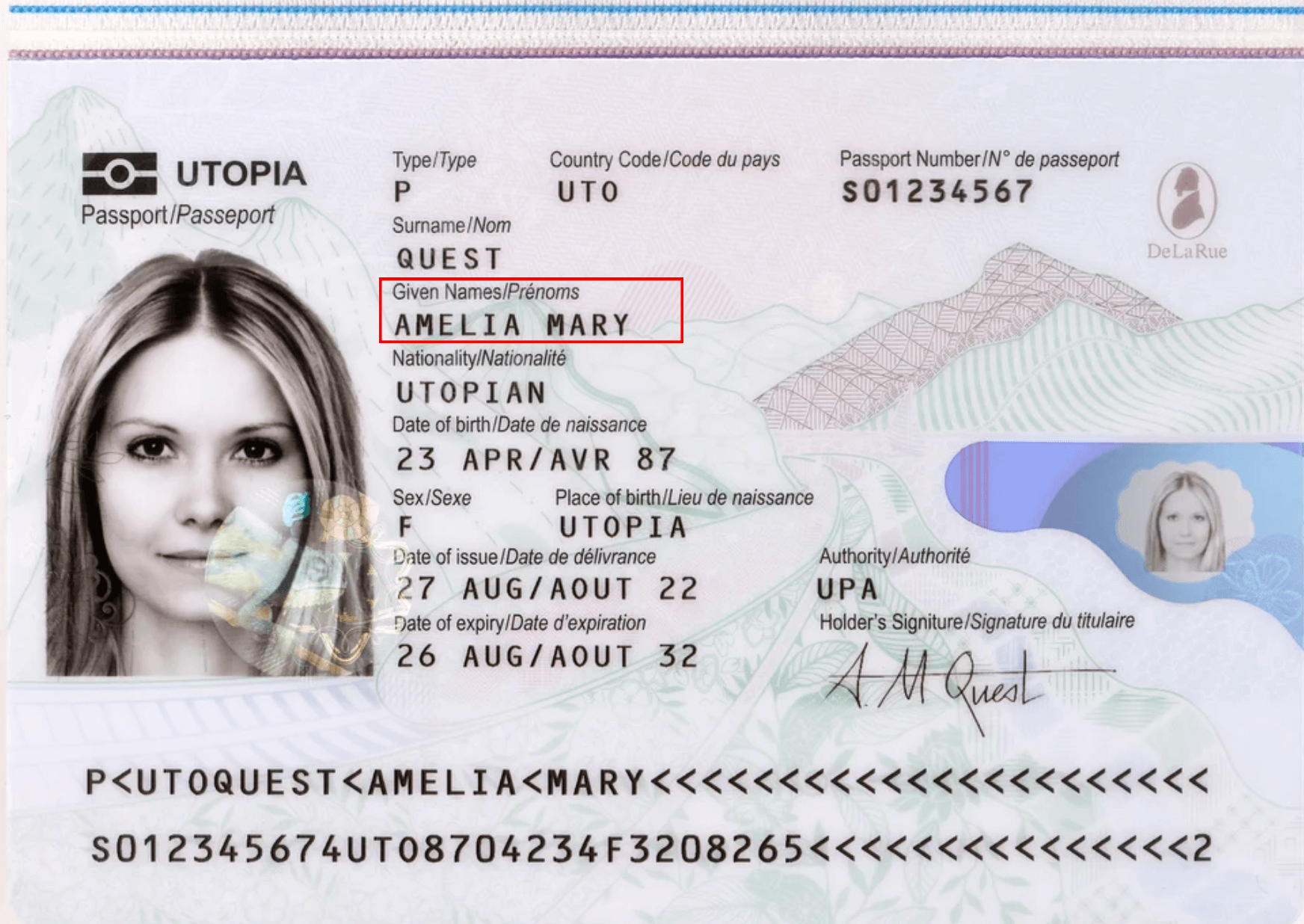 Example of first name 
