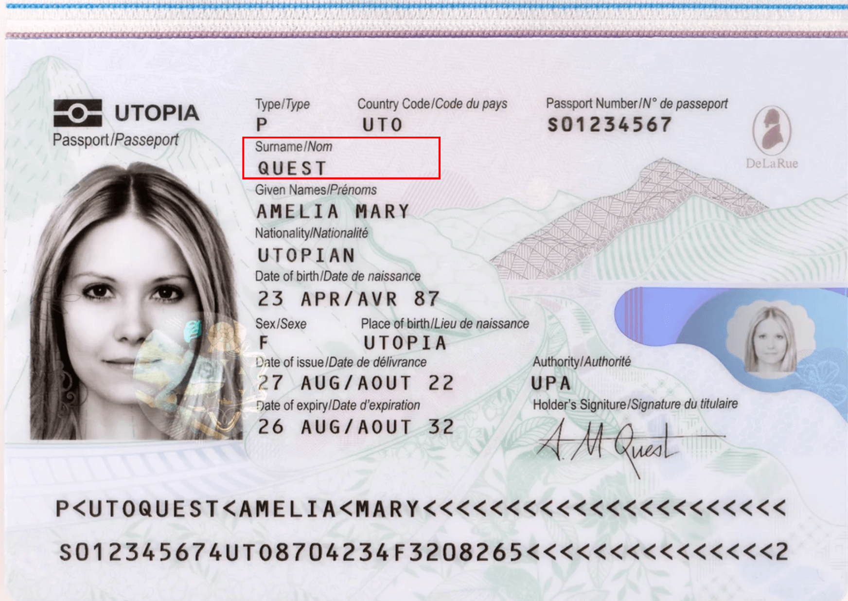 Example of last name 