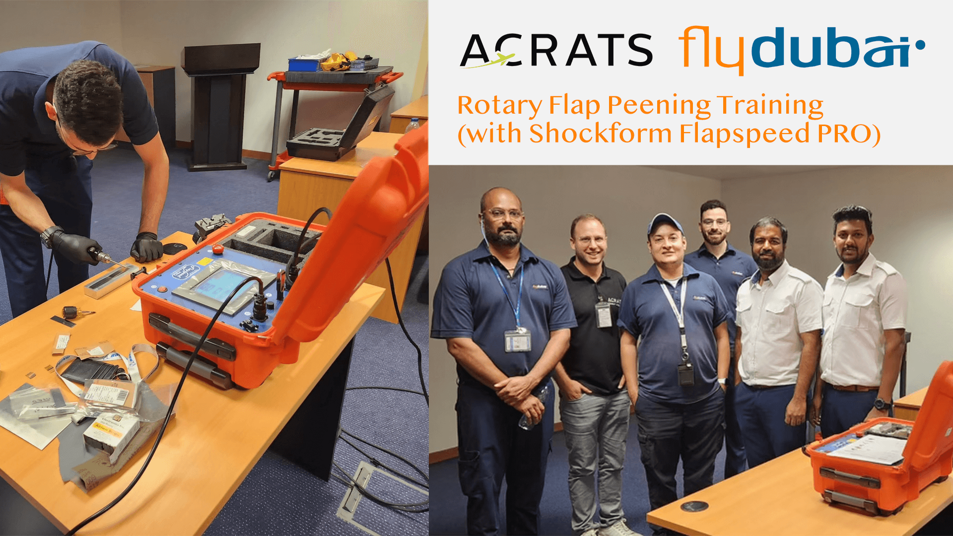 ACRATS Completes Onsite Rotary Flap Peening Training at FlyDubai